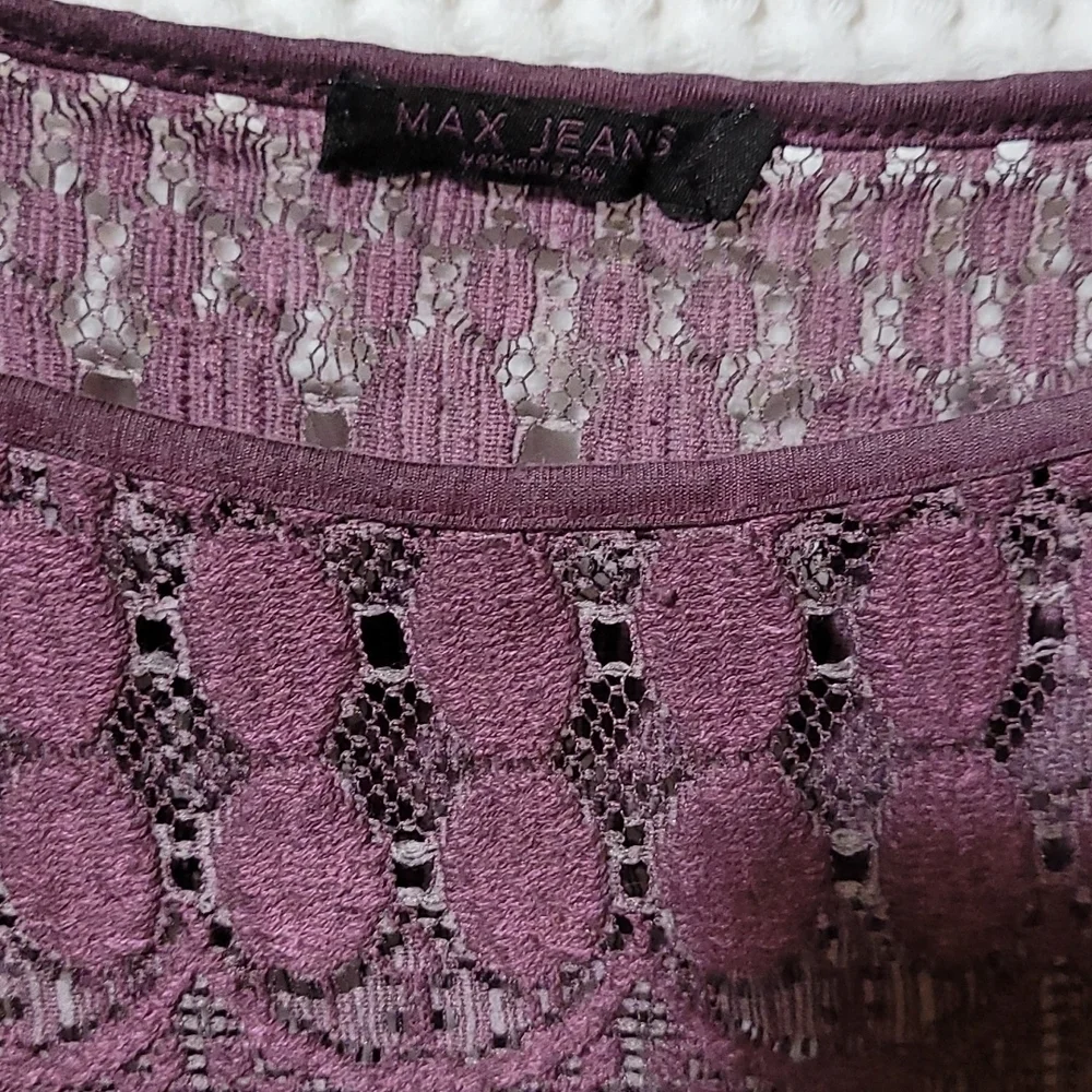 Max Jeans* Plum Open Weave Top* Sz L